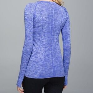 Lululemon Athletica‎ Long Sleeve Athletic Shirt Purple Heathered Thumbholes XXS
